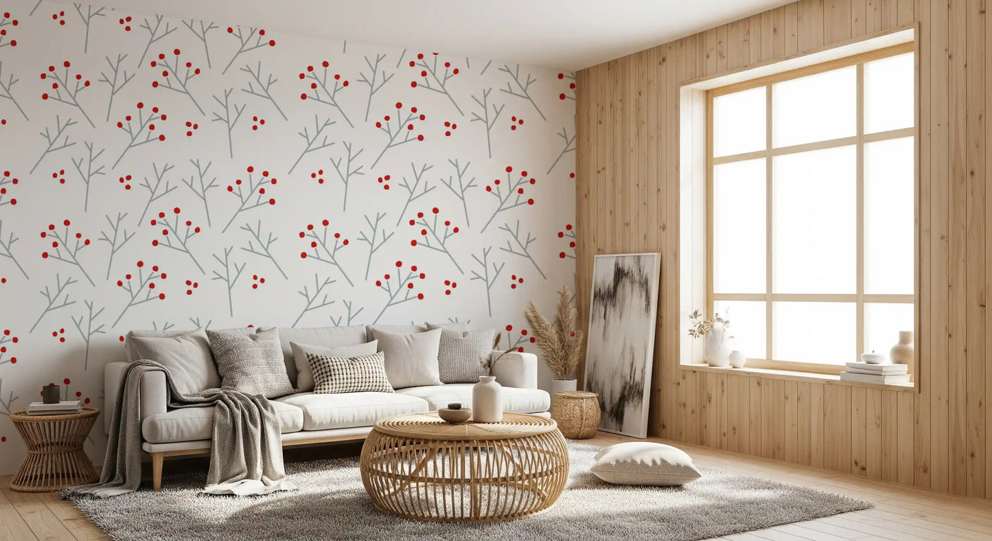 Scandi Berry Branches Wallpaper⁠
