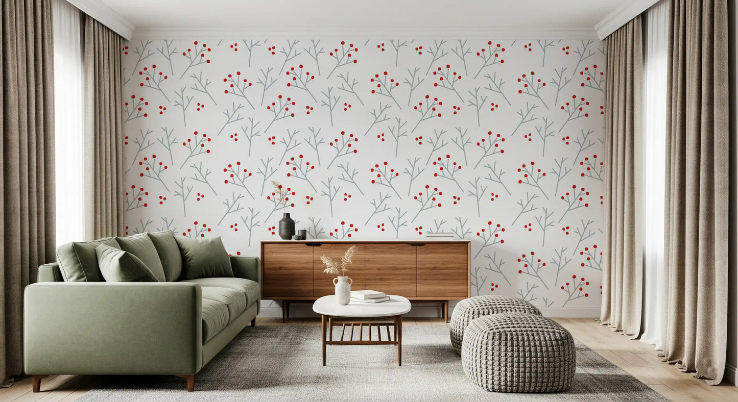Scandi Berry Branches Wallpaper⁠