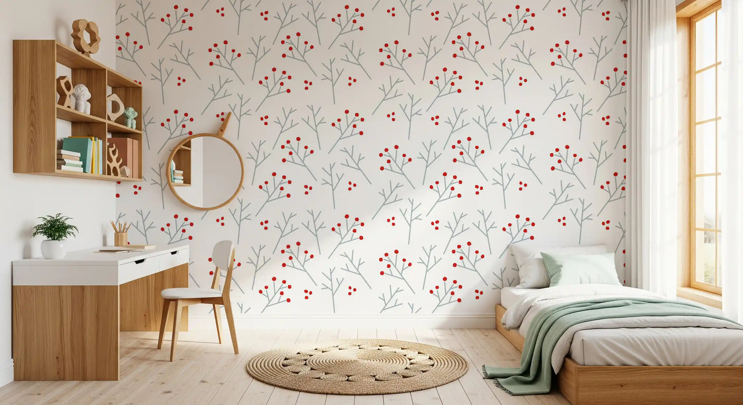 Scandi Berry Branches Wallpaper⁠