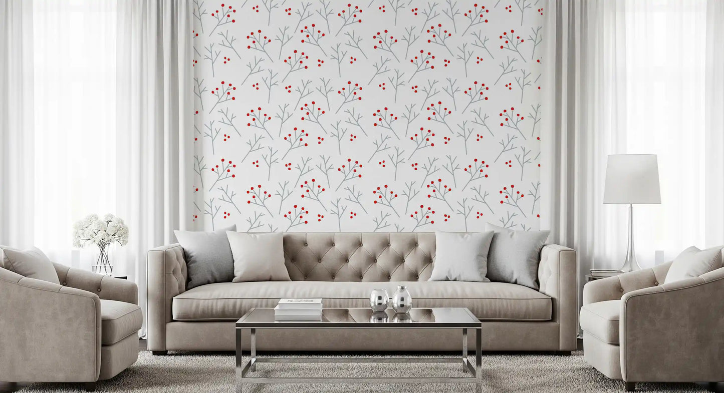 Scandi Berry Branches Wallpaper⁠
