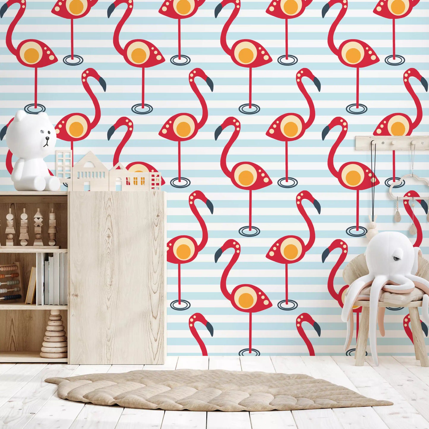 Retro Flamingo Fun Wallpaper⁠