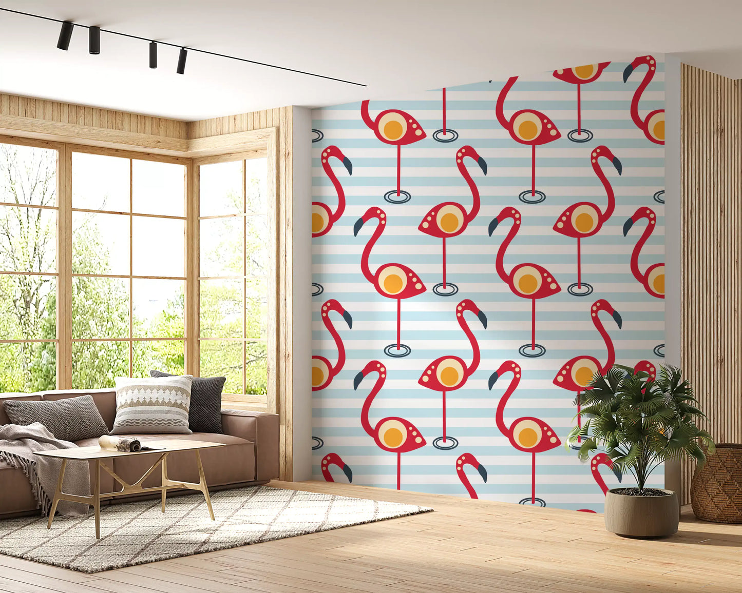Retro Flamingo Fun Wallpaper⁠