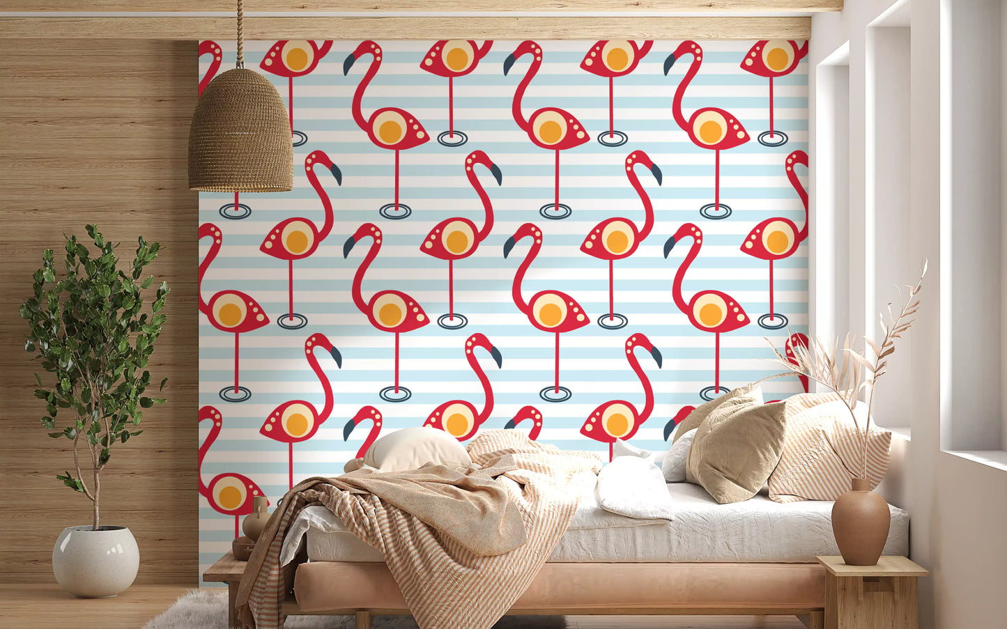 Retro Flamingo Fun Wallpaper⁠