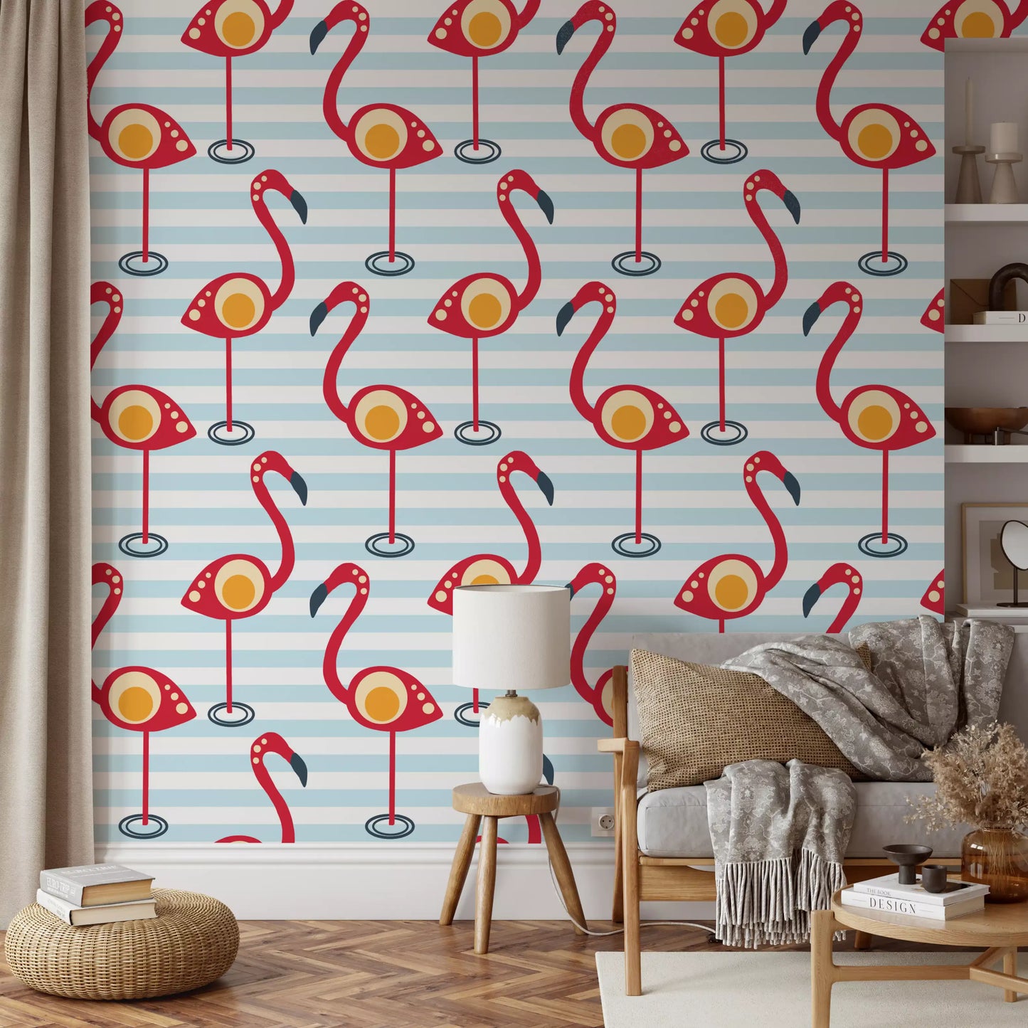 Retro Flamingo Fun Wallpaper⁠