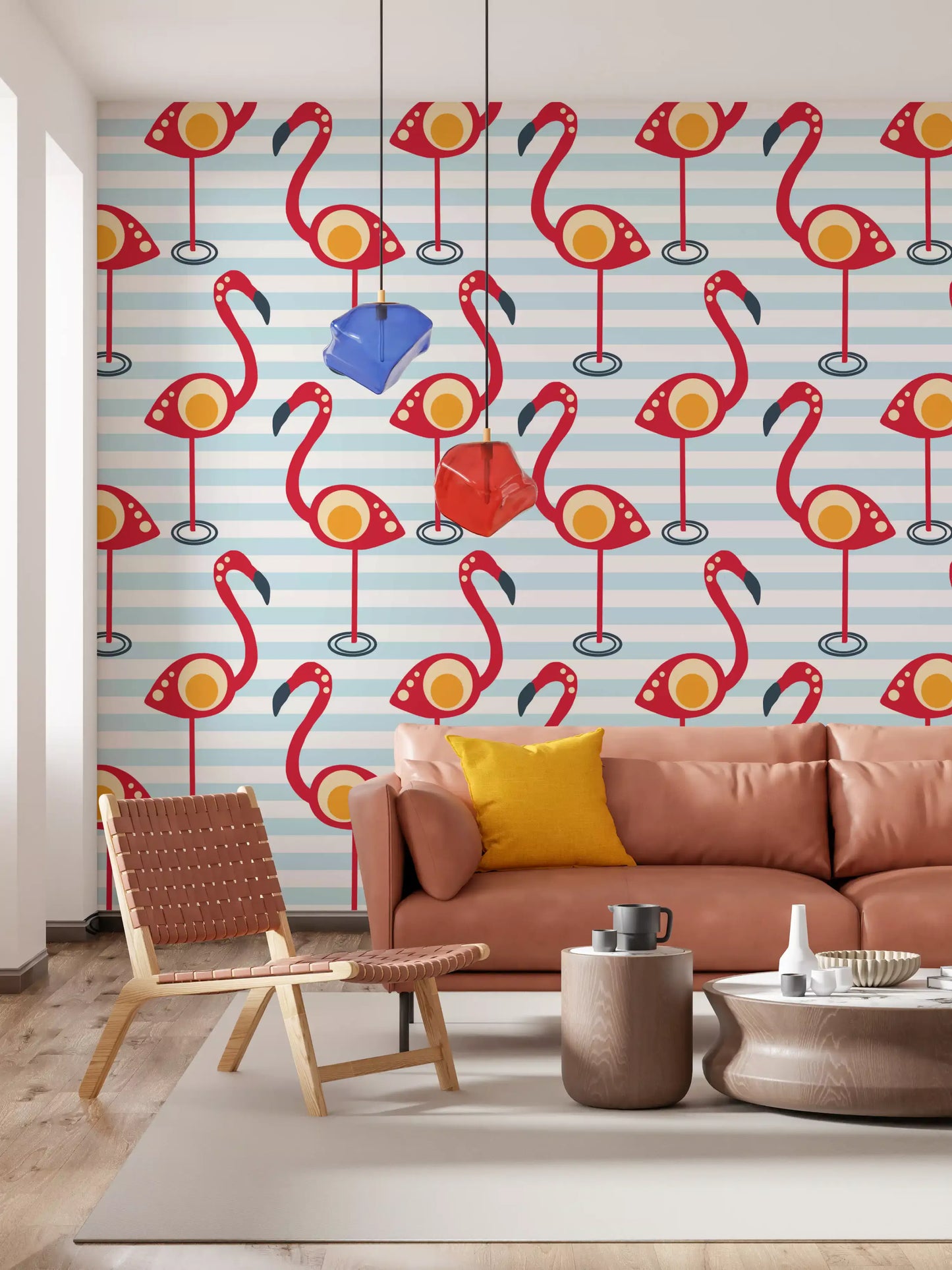 Retro Flamingo Fun Wallpaper⁠