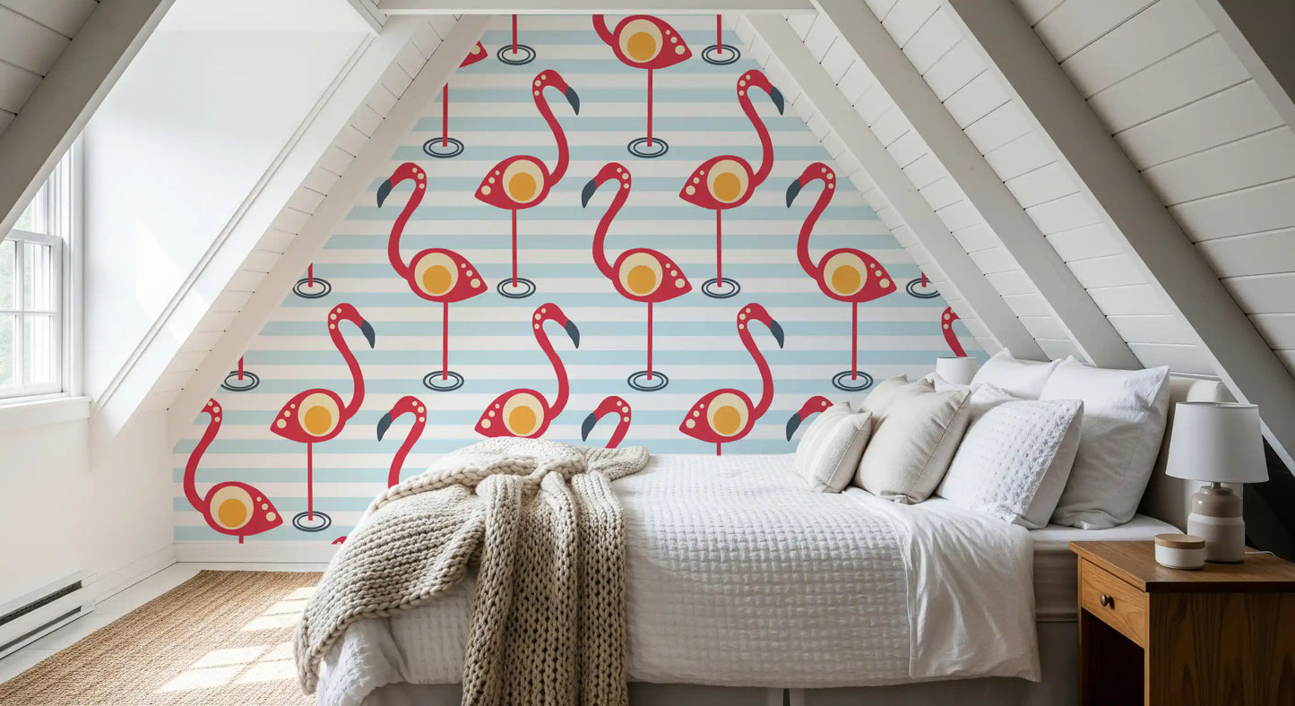 Retro Flamingo Fun Wallpaper⁠