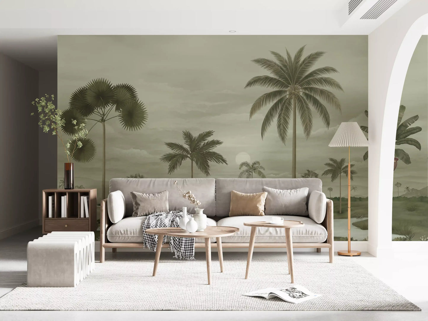 Muted Tropical Riverbend Wall Mural