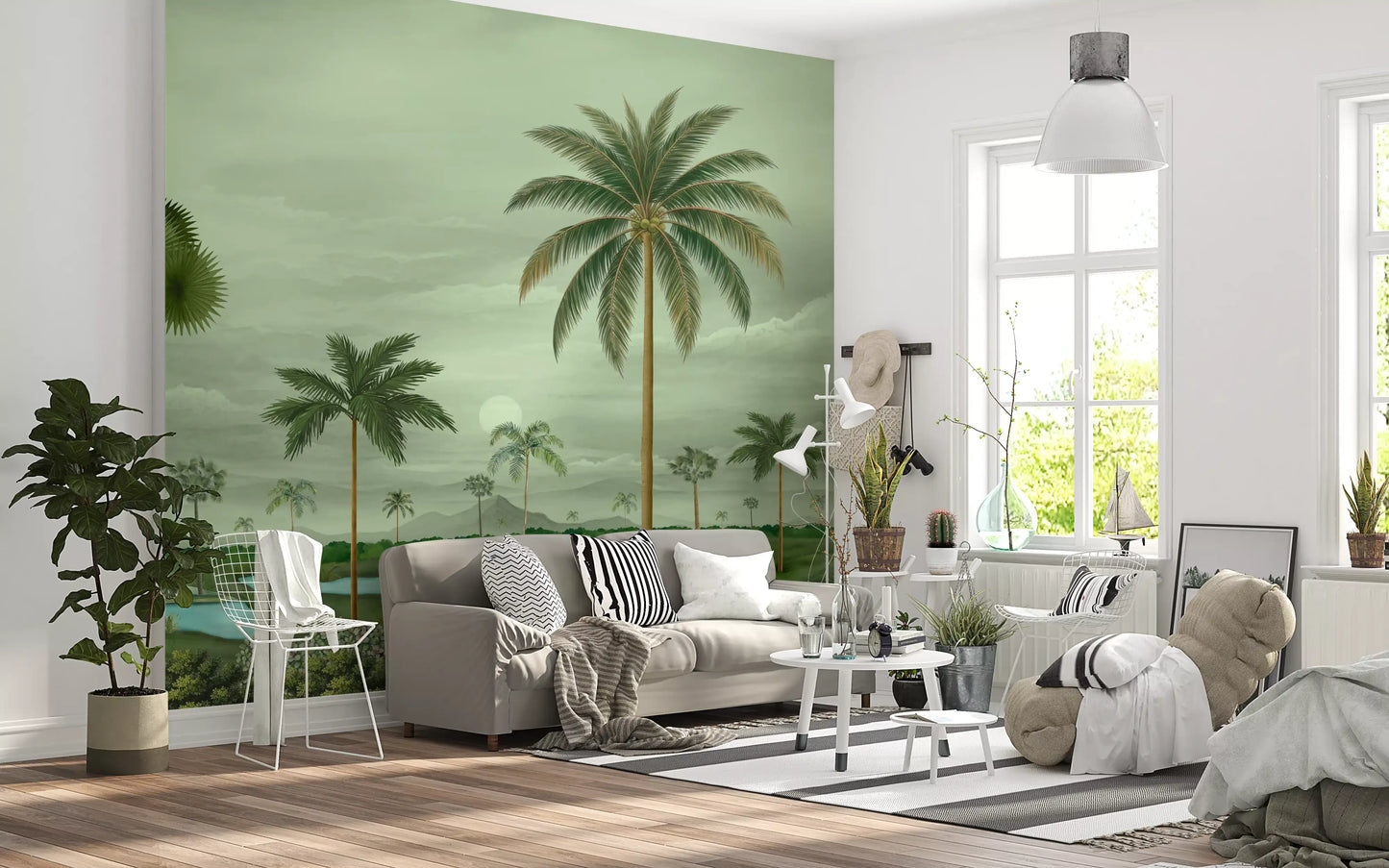 Lush River Palms Wall Mural