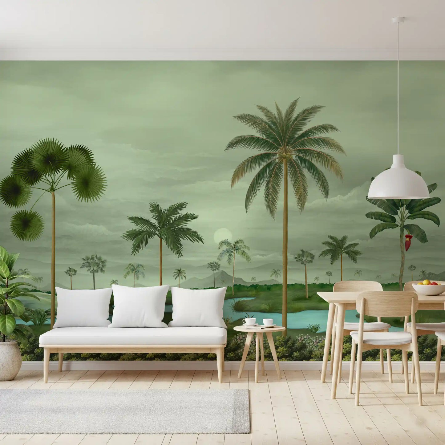 Lush River Palms Wall Mural