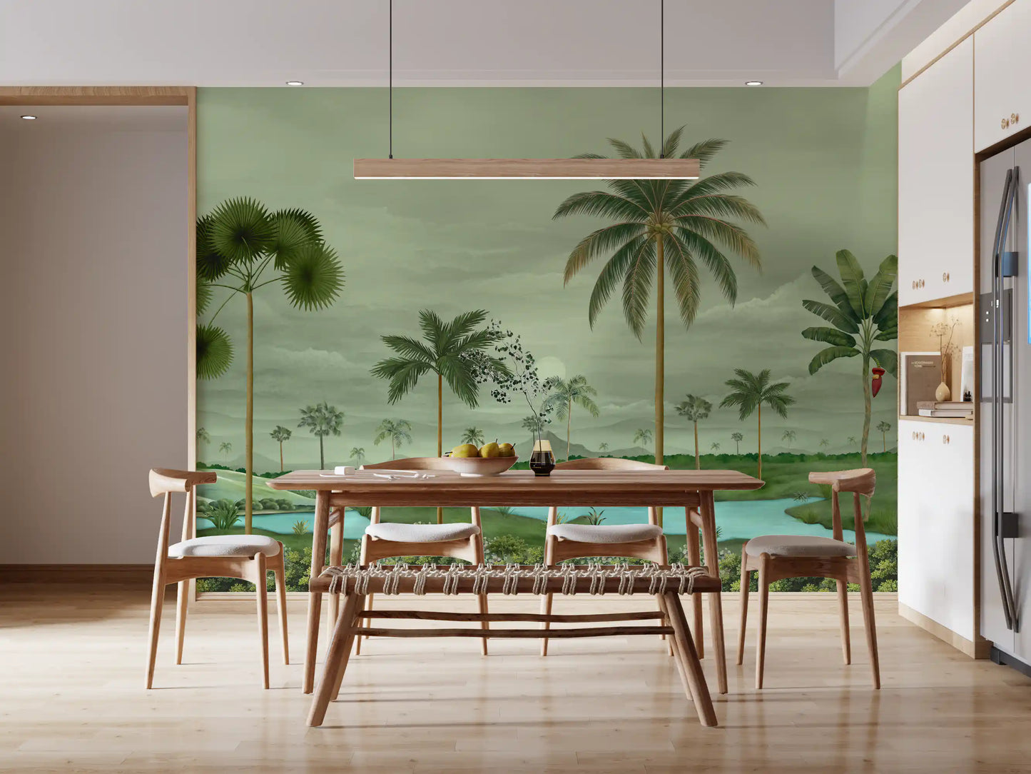 Lush River Palms Wall Mural