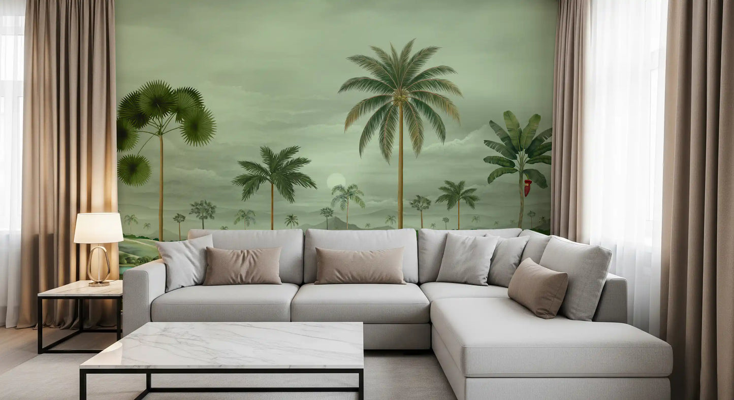Lush River Palms Wall Mural