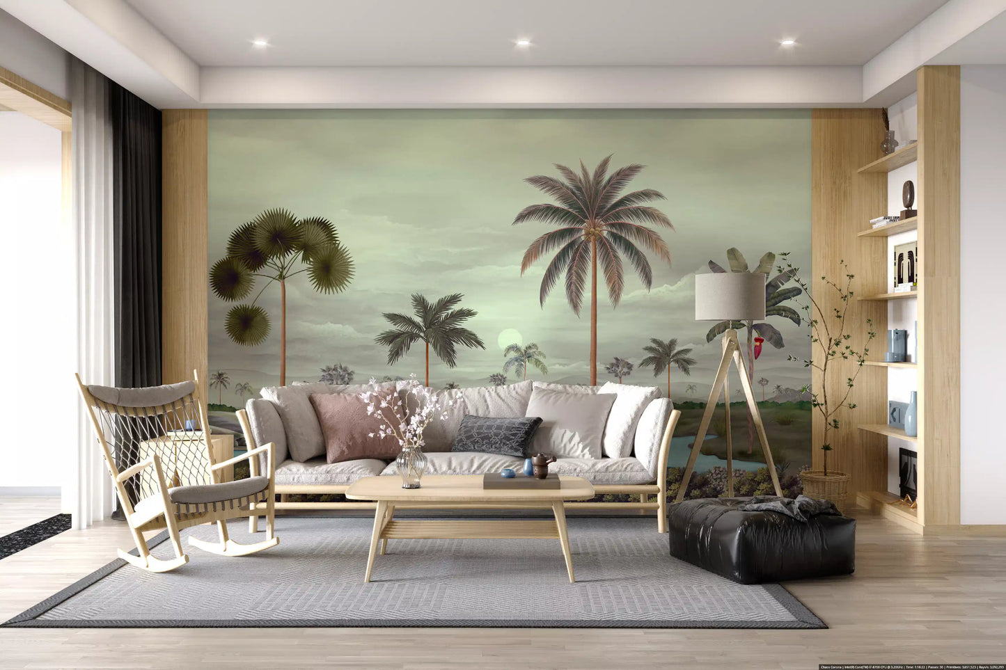 Tropical Serenity Riverbanks Wall Mural