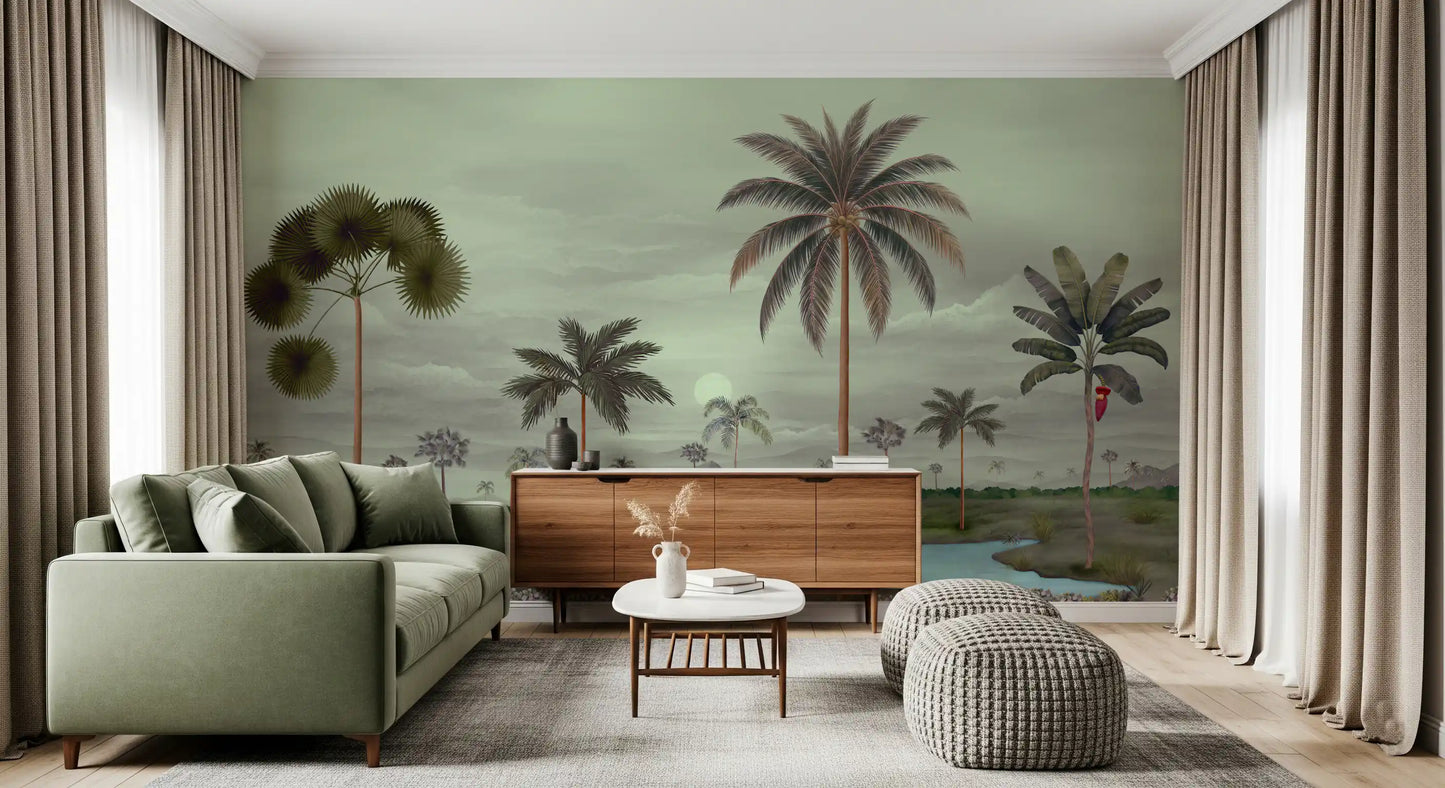 Tropical Serenity Riverbanks Wall Mural
