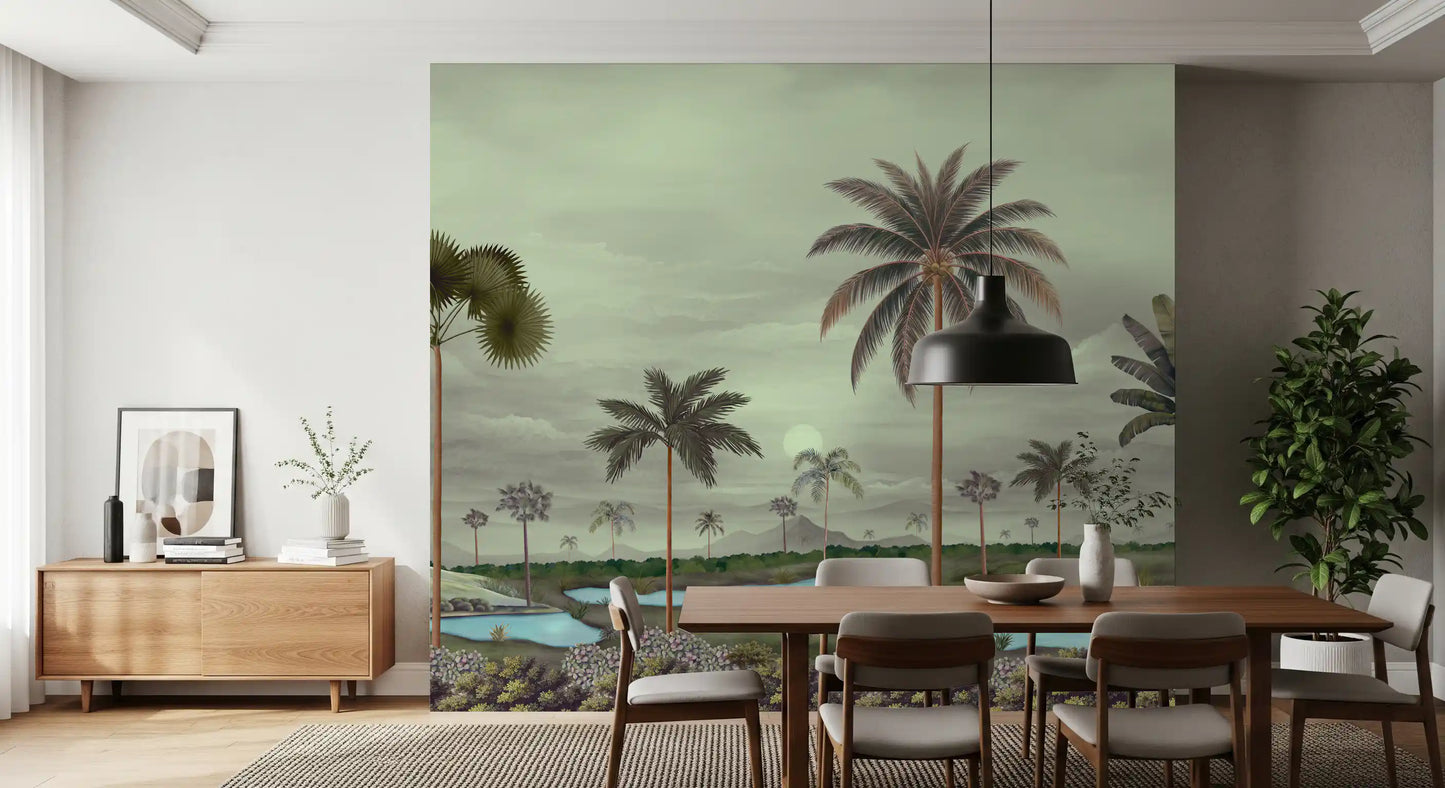 Tropical Serenity Riverbanks Wall Mural