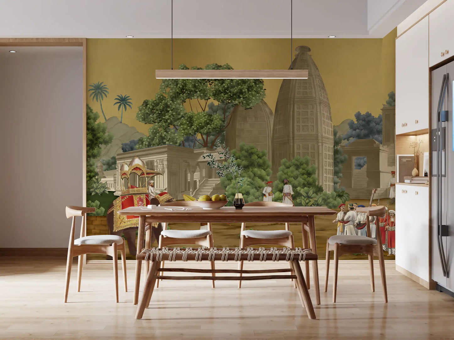 Traditional style artwork wall mural showing royal guards for dining room walls.