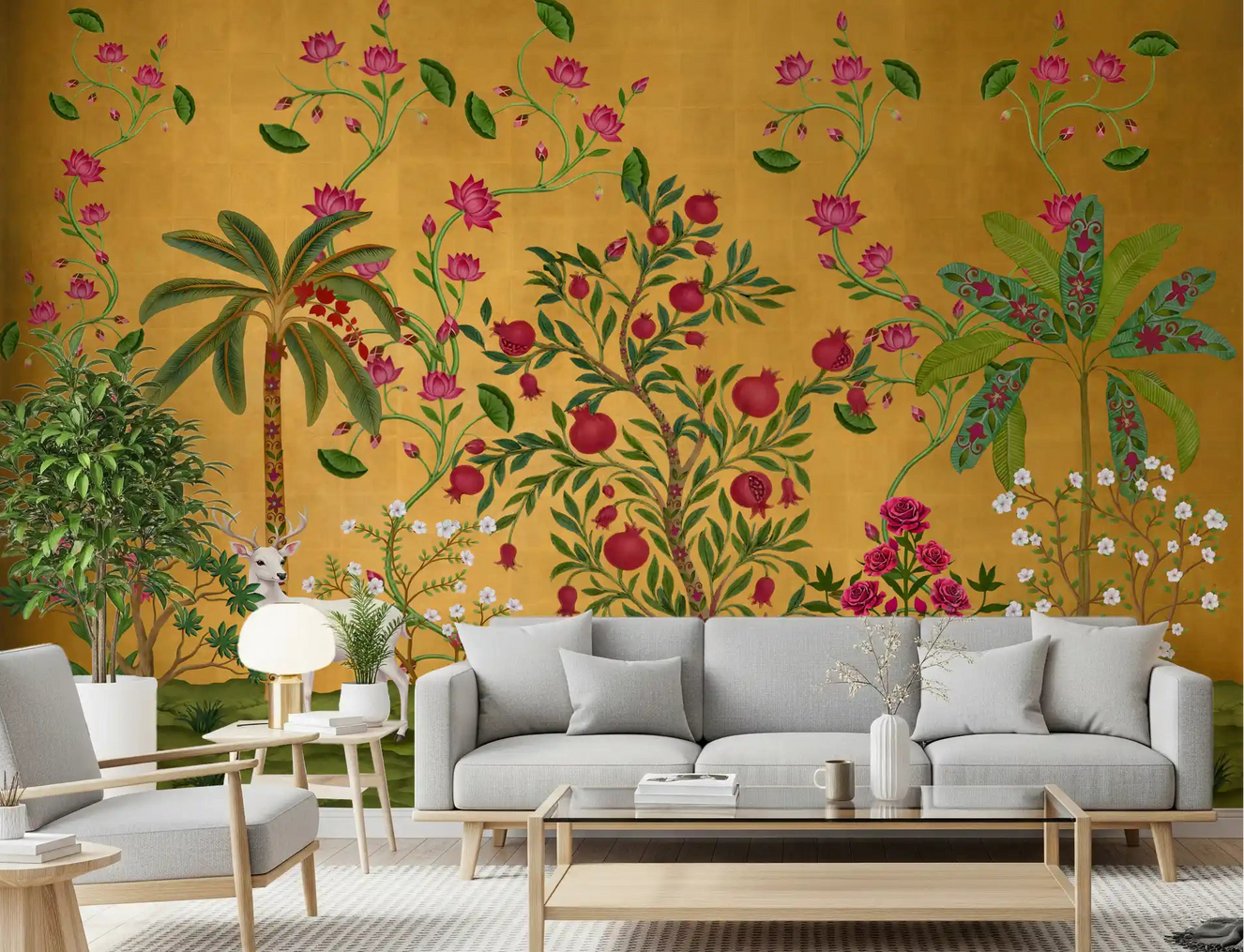 Regal Wildlife Paradise Wall Mural for heritage living room spaces.