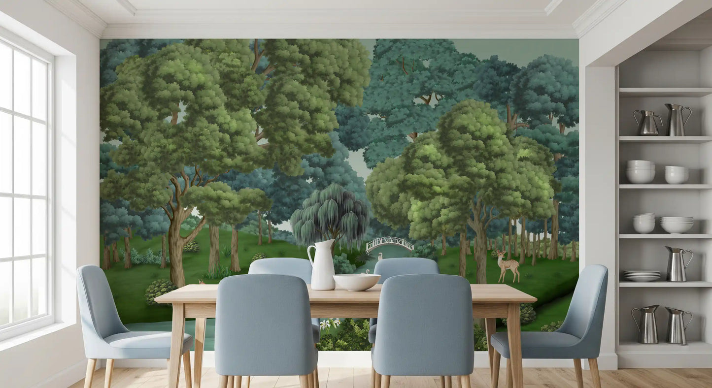 Swan Lake Woodland Wall Mural
