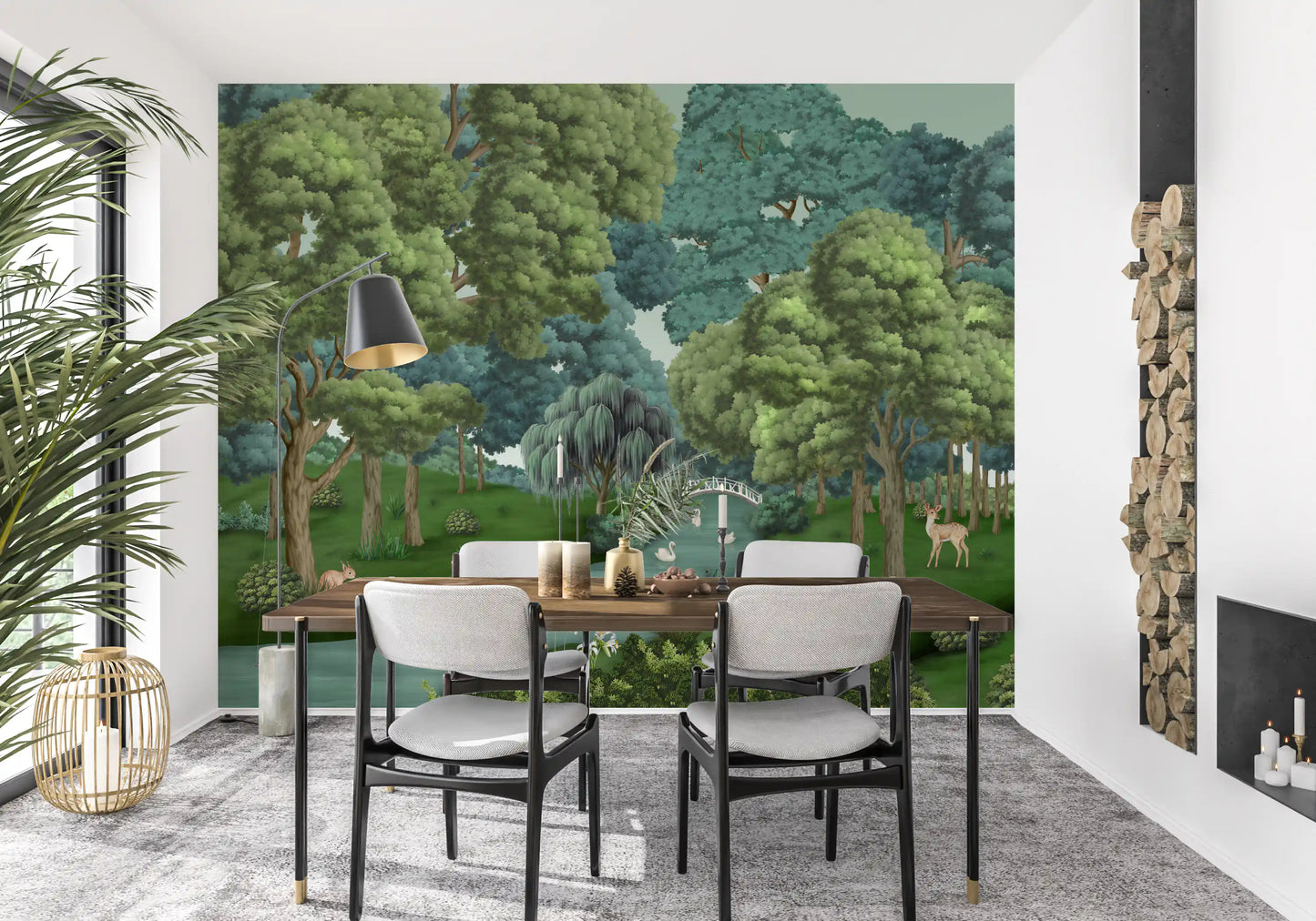 Swan Lake Woodland Wall Mural