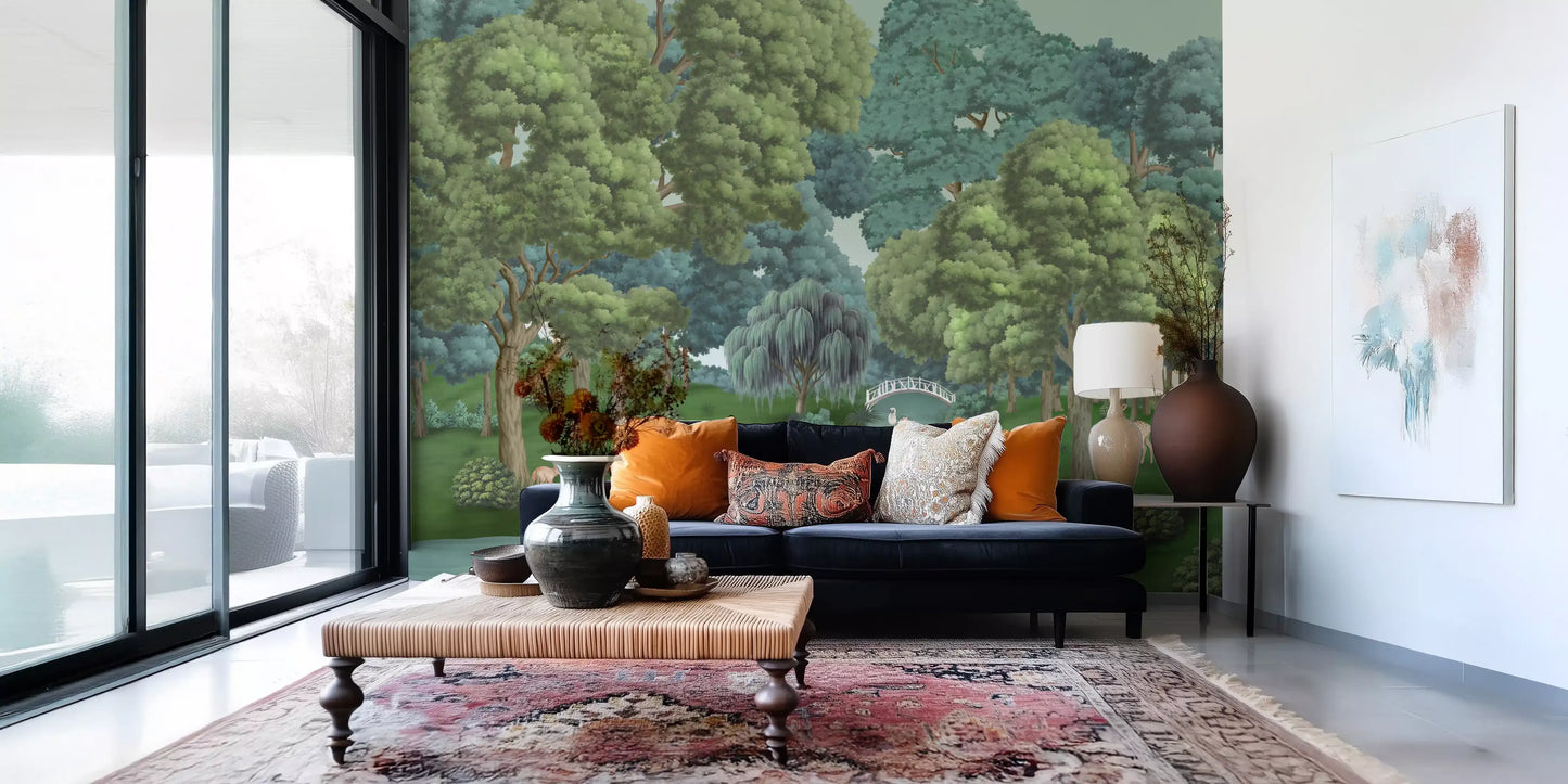 Swan Lake Woodland Wall Mural