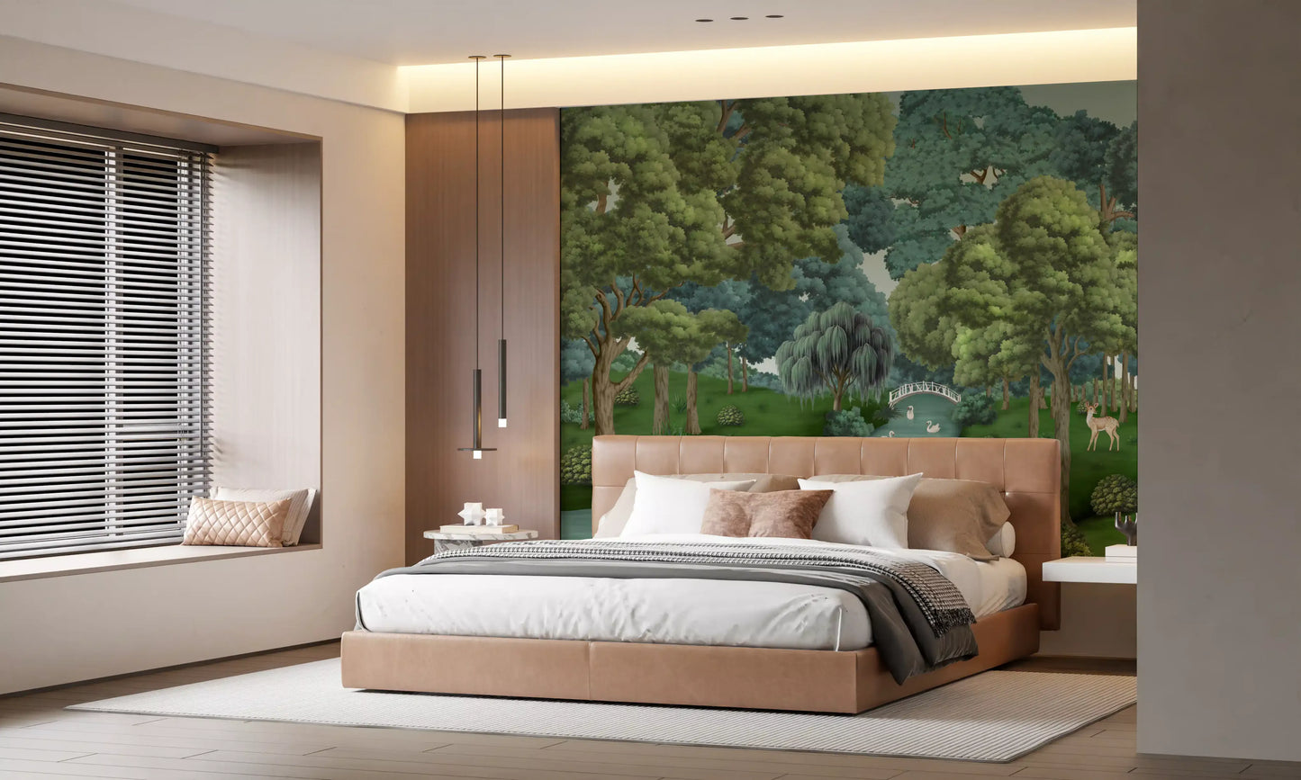 Swan Lake Woodland Wall Mural