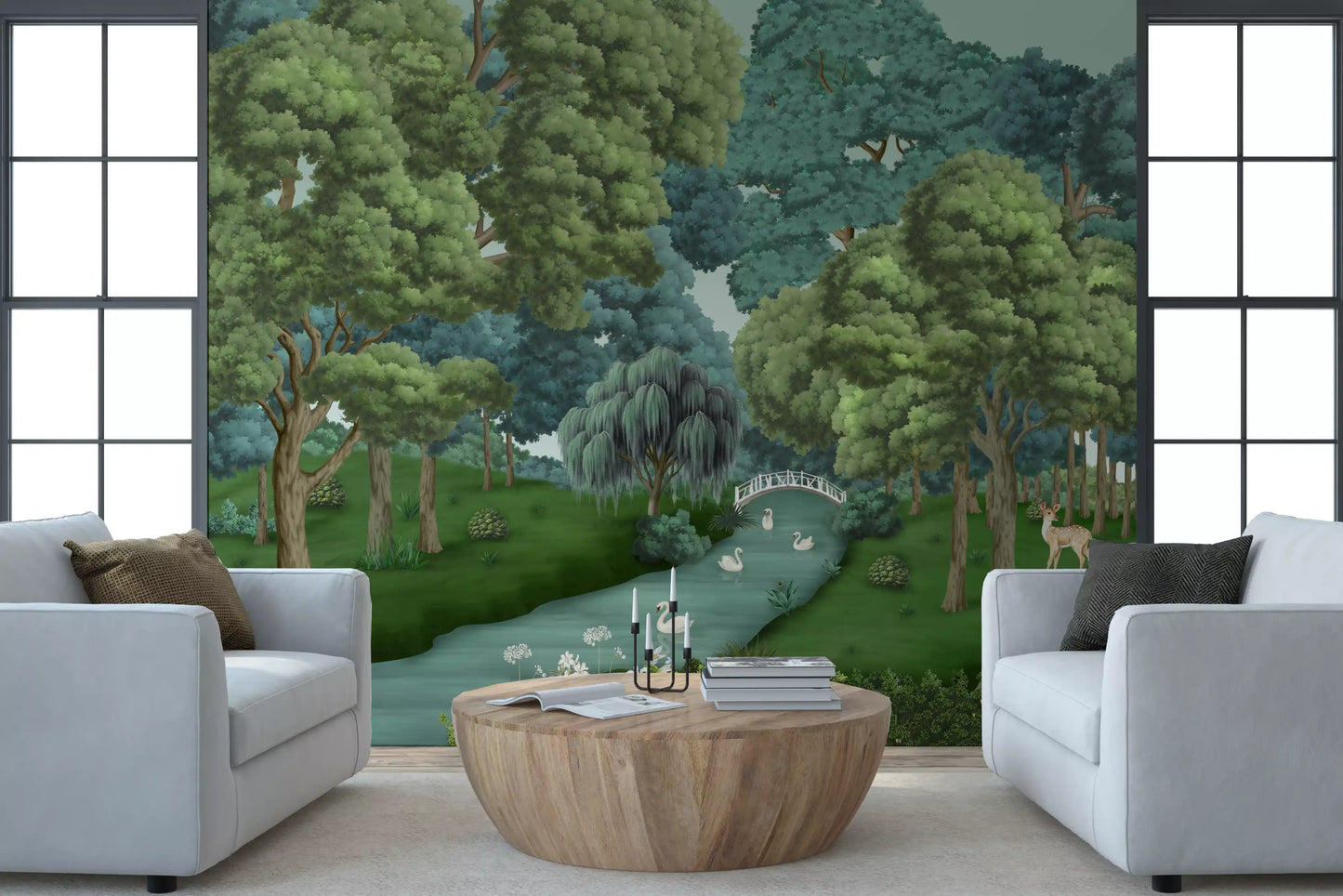 Swan Lake Woodland Wall Mural