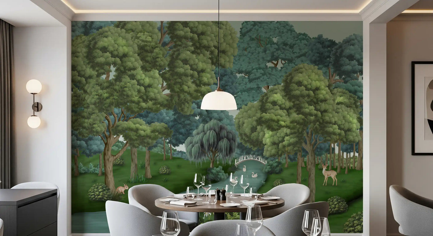 Swan Lake Woodland Wall Mural