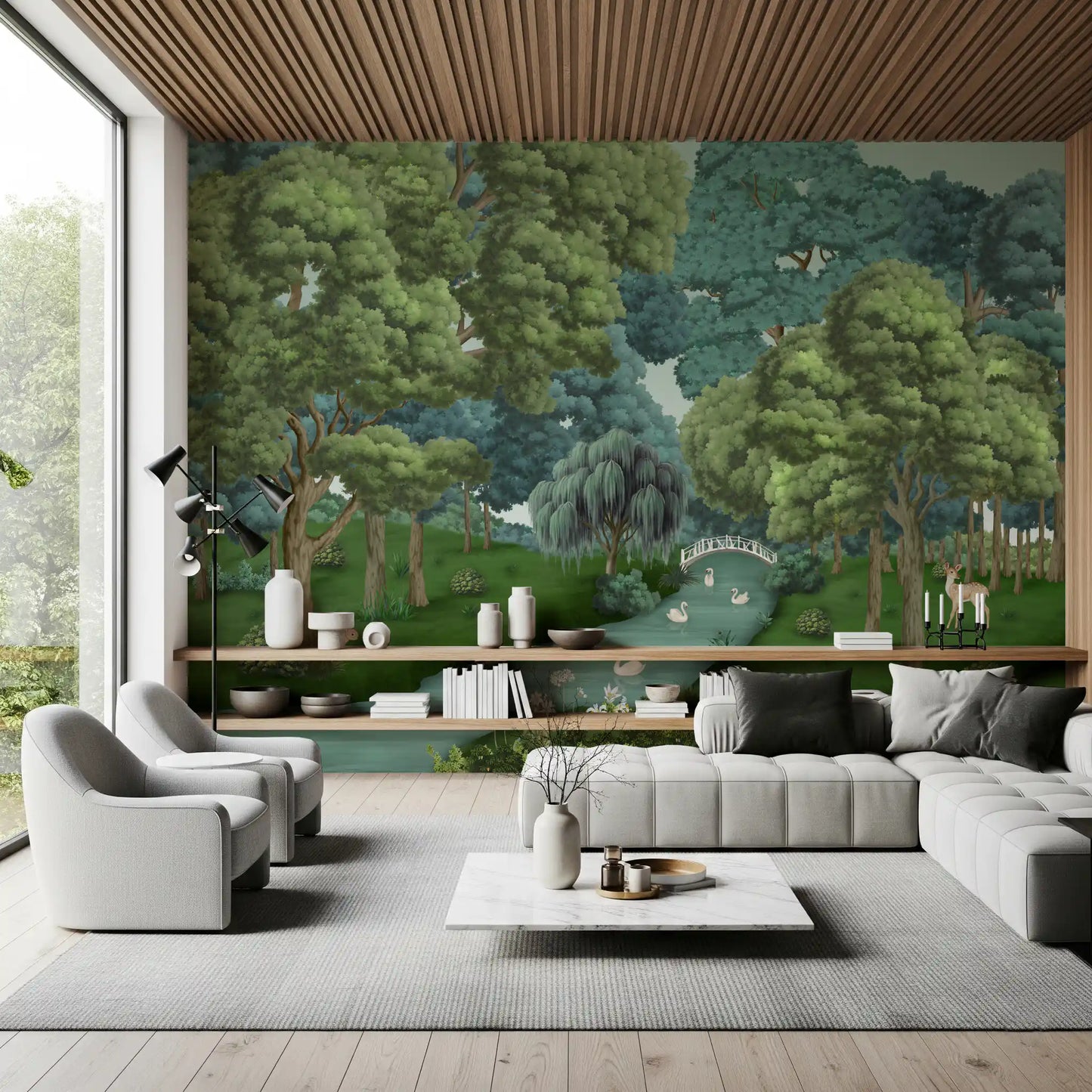 Swan Lake Woodland Wall Mural