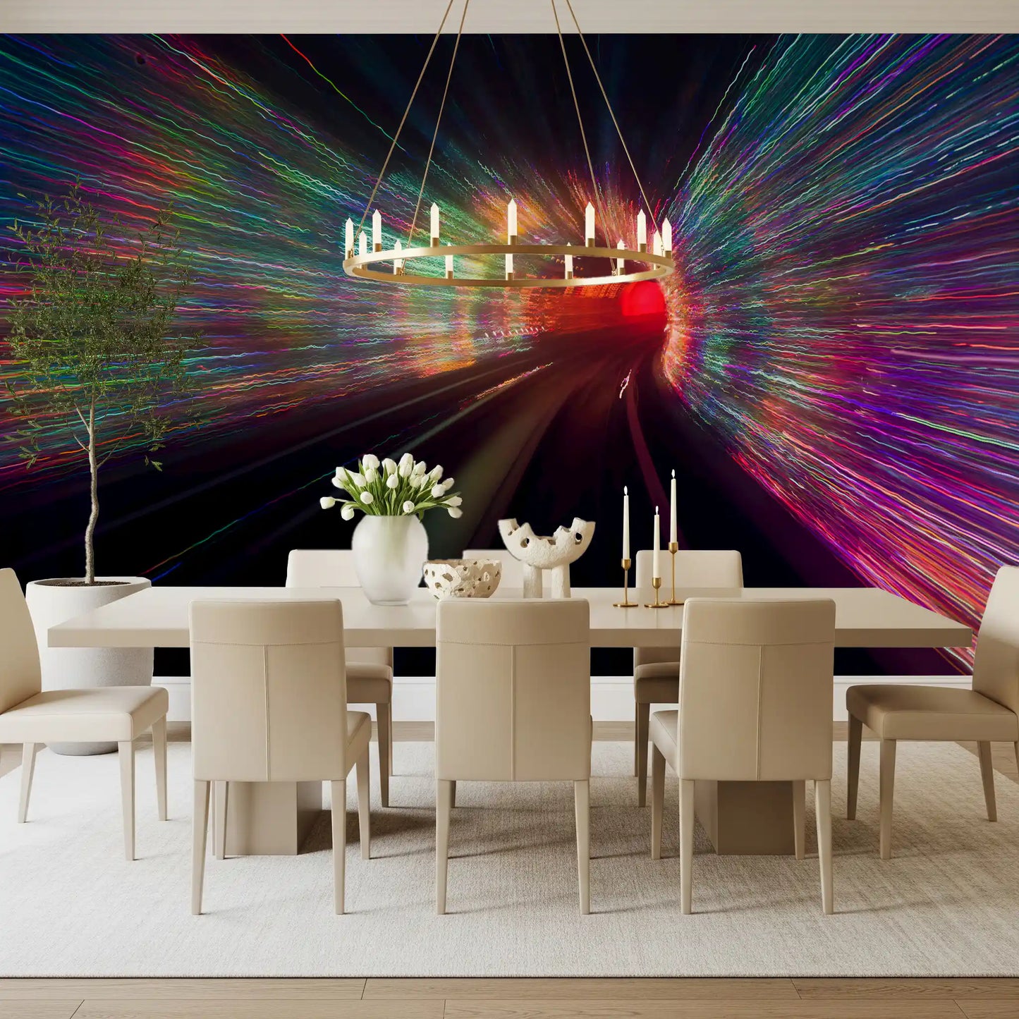 Warp Speed Lights Wall Mural