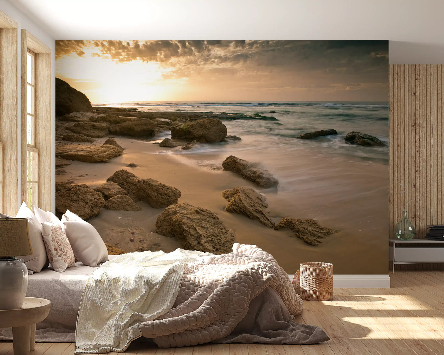 Golden Quiet Shore Wall Mural