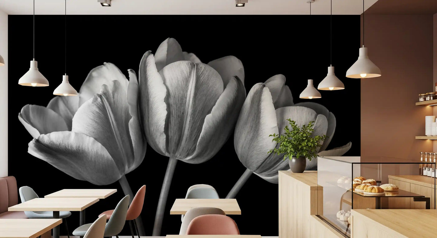 Elegant Tulip Shadows Wall Mural