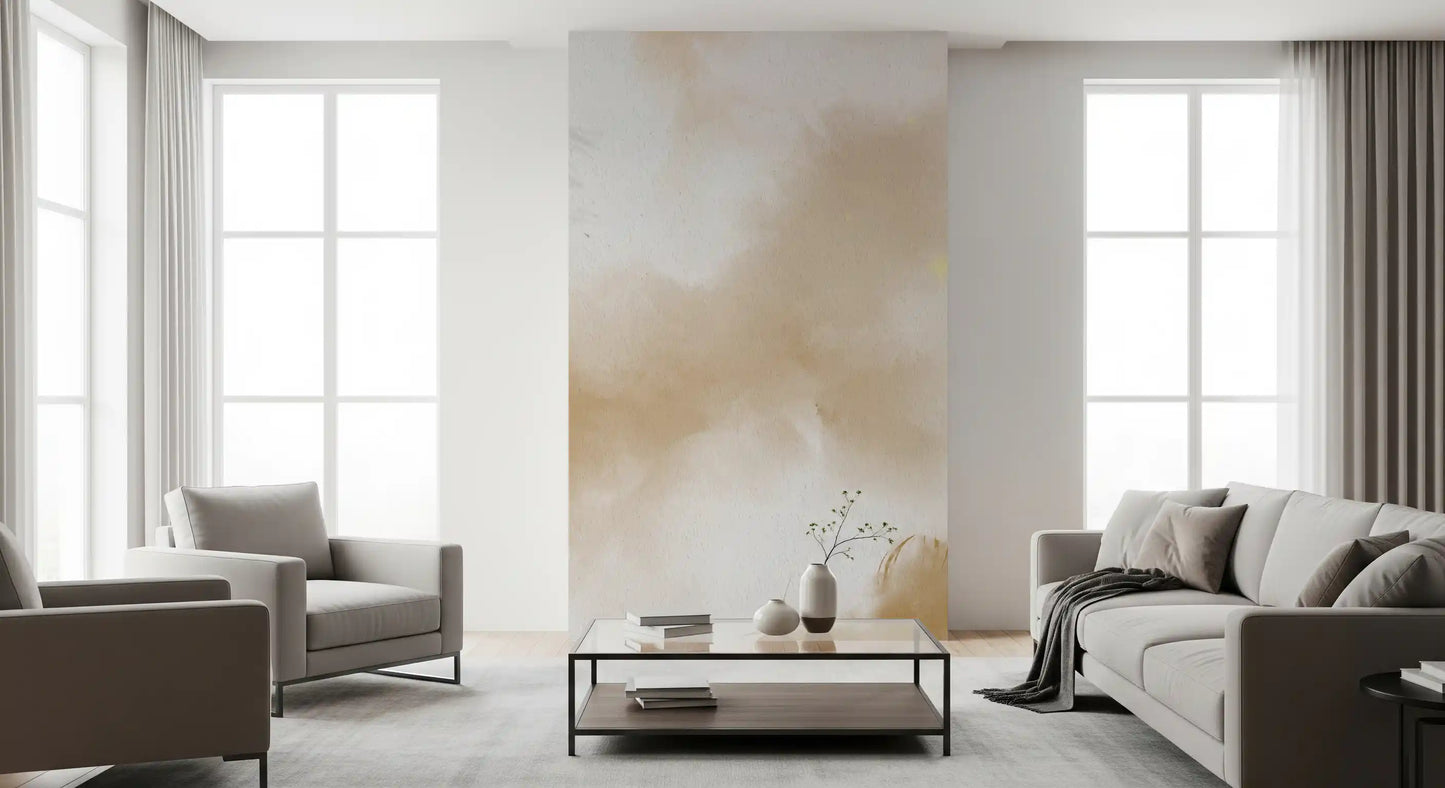 Flight of Serenity Biege Watercolor Birds Wall Mural
