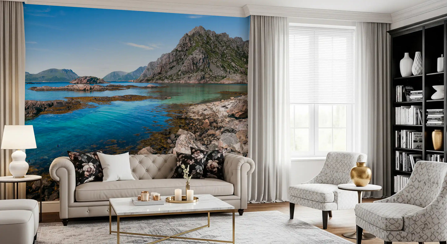 Coastal Peaks & Turquoise Depths Wall Mural