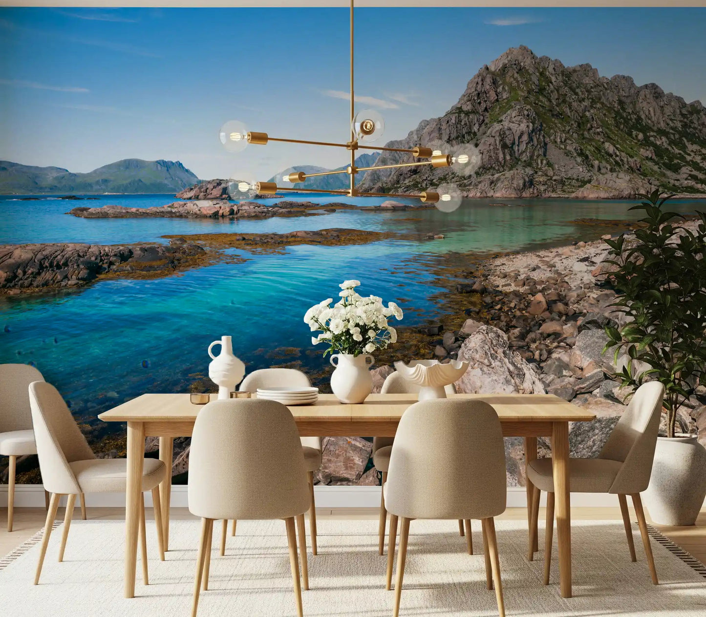 Coastal Peaks & Turquoise Depths Wall Mural