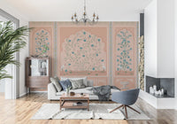 Arched floral panel mural bringing a heritage feel to a hallway wall., GD10171