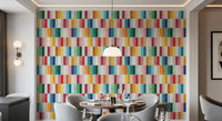 Multicolour watercolour tile wallpaper with an even column rhythm., GD10190