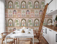 Mughal Garden Palace wall mural on a dining room feature interior., GD10196