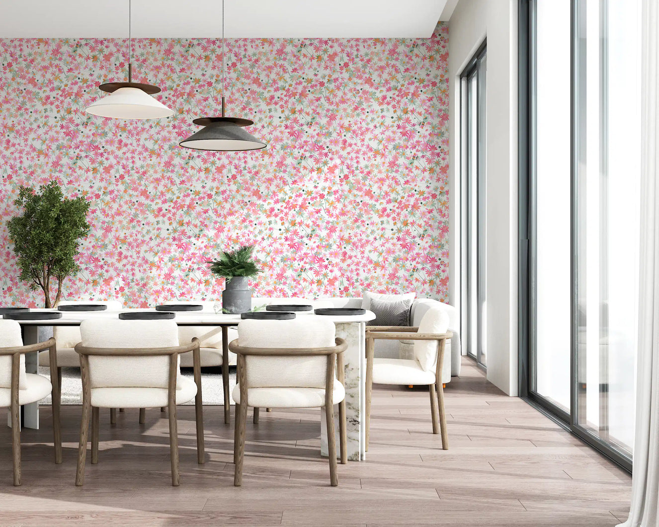 Watercolor Daisy Dance Wallpaper⁠