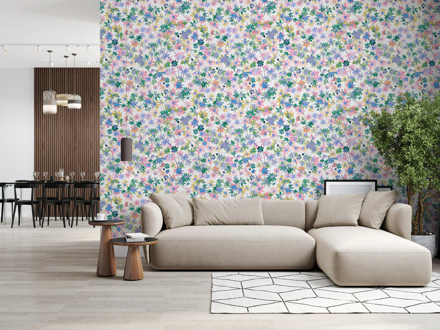 Dreamy Meadow Blooms Wallpaper⁠