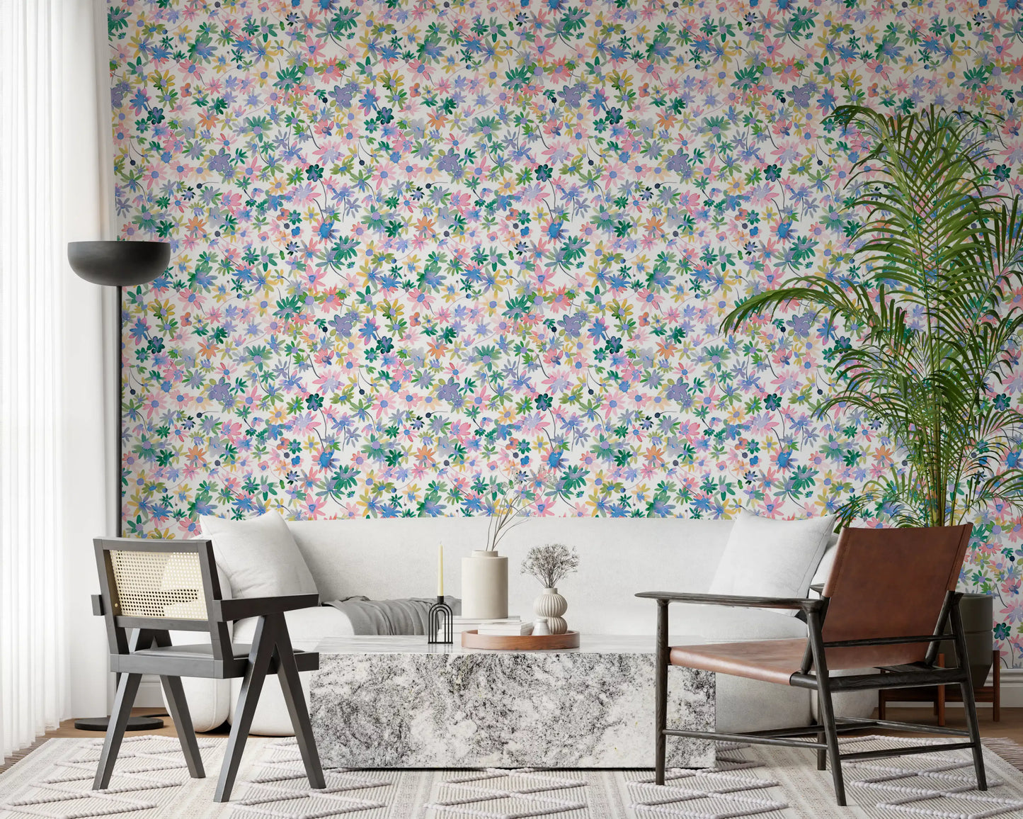 Dreamy Meadow Blooms Wallpaper⁠