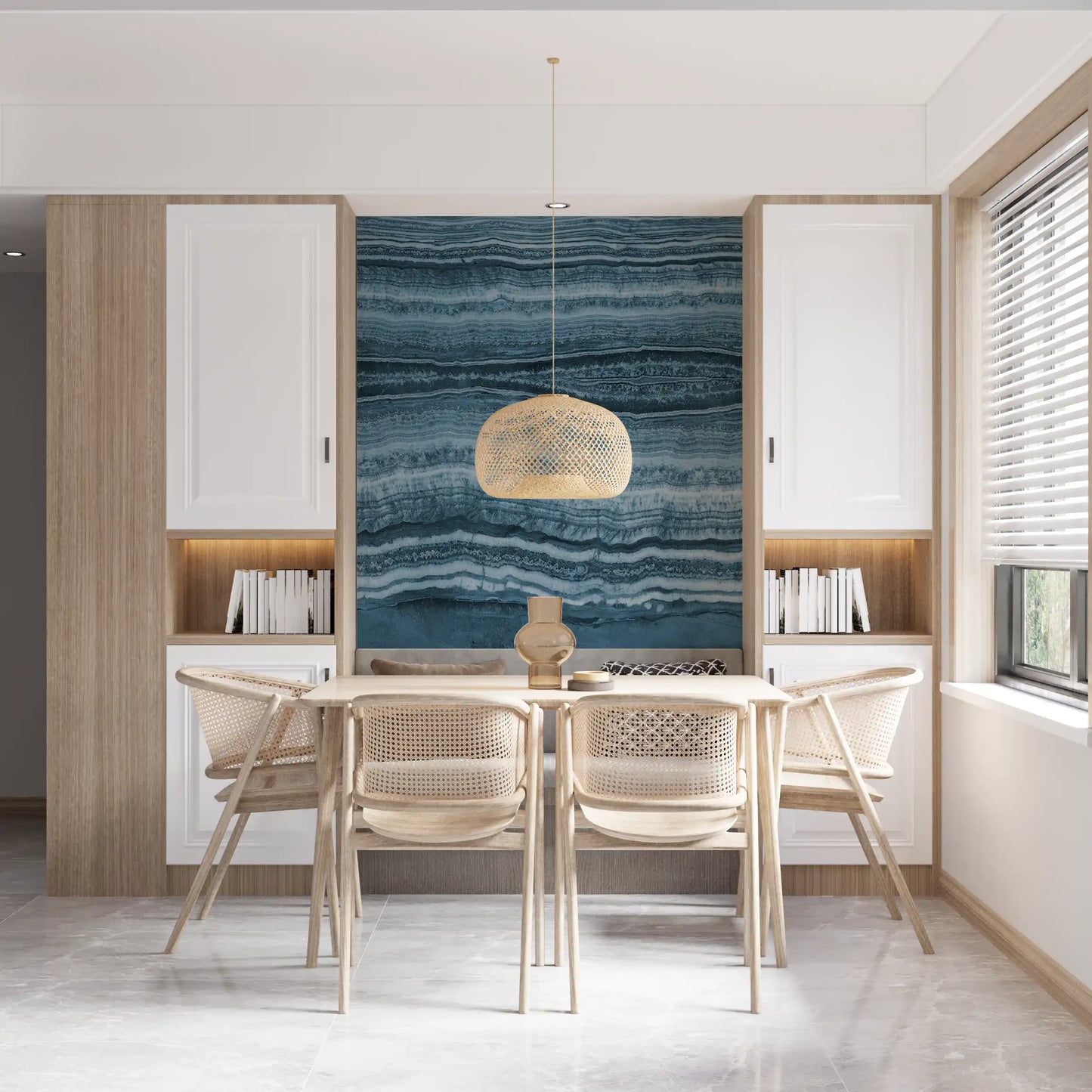 Deep Azure Strata Wall Mural