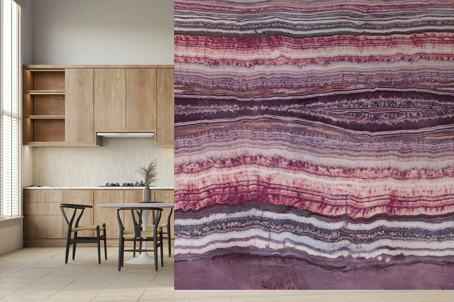 Crimson & Amethyst Strata Wall Mural