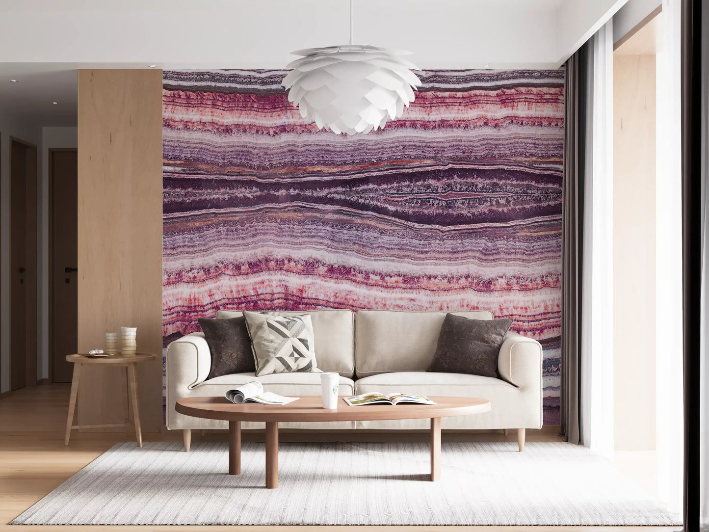 Crimson & Amethyst Strata Wall Mural