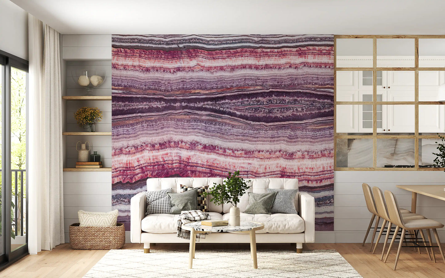 Crimson & Amethyst Strata Wall Mural