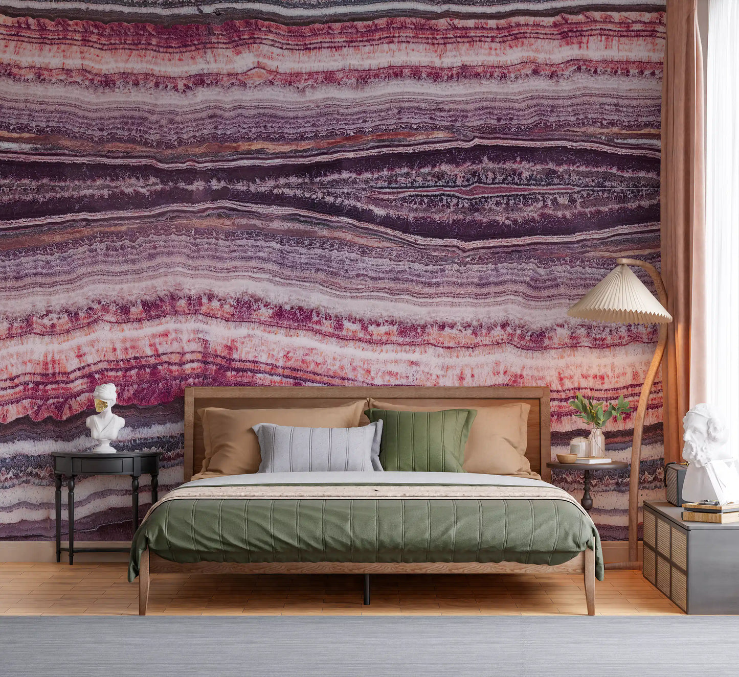 Crimson & Amethyst Strata Wall Mural