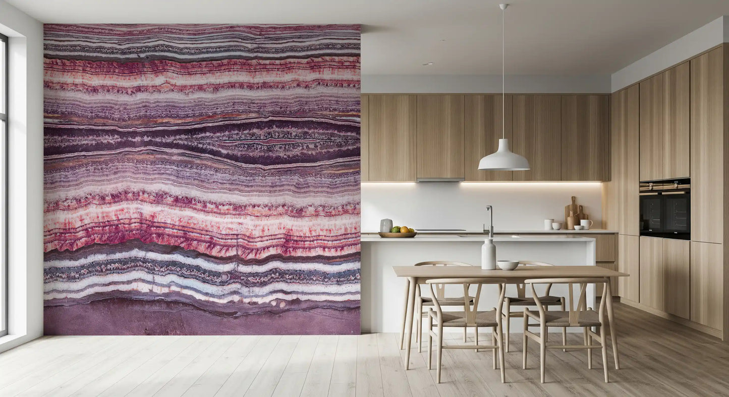 Crimson & Amethyst Strata Wall Mural