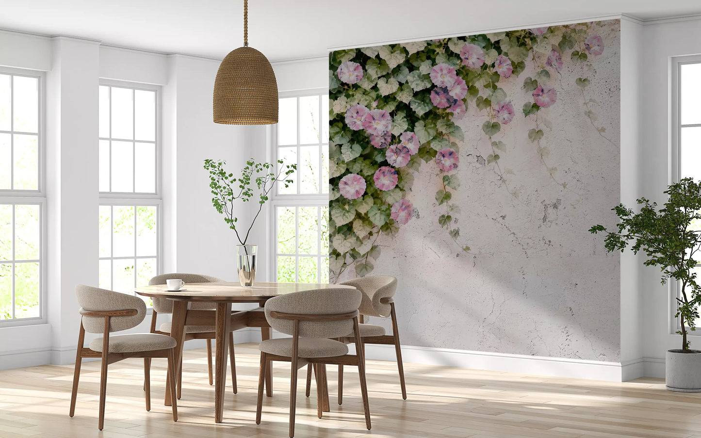 Blush Vines, Rustic Charm Wall Mural