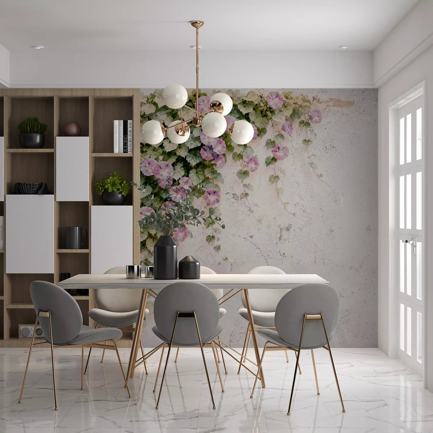 Blush Vines, Rustic Charm Wall Mural
