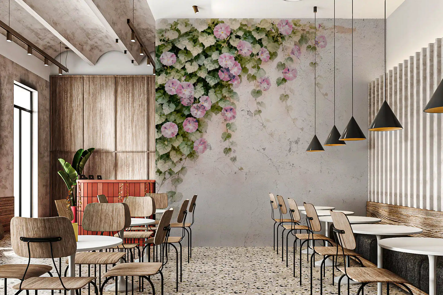 Blush Vines, Rustic Charm Wall Mural