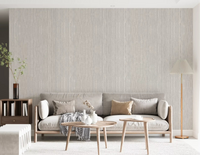 Vertical linen wallpaper applied as a backdrop in a living room space, GD10236
