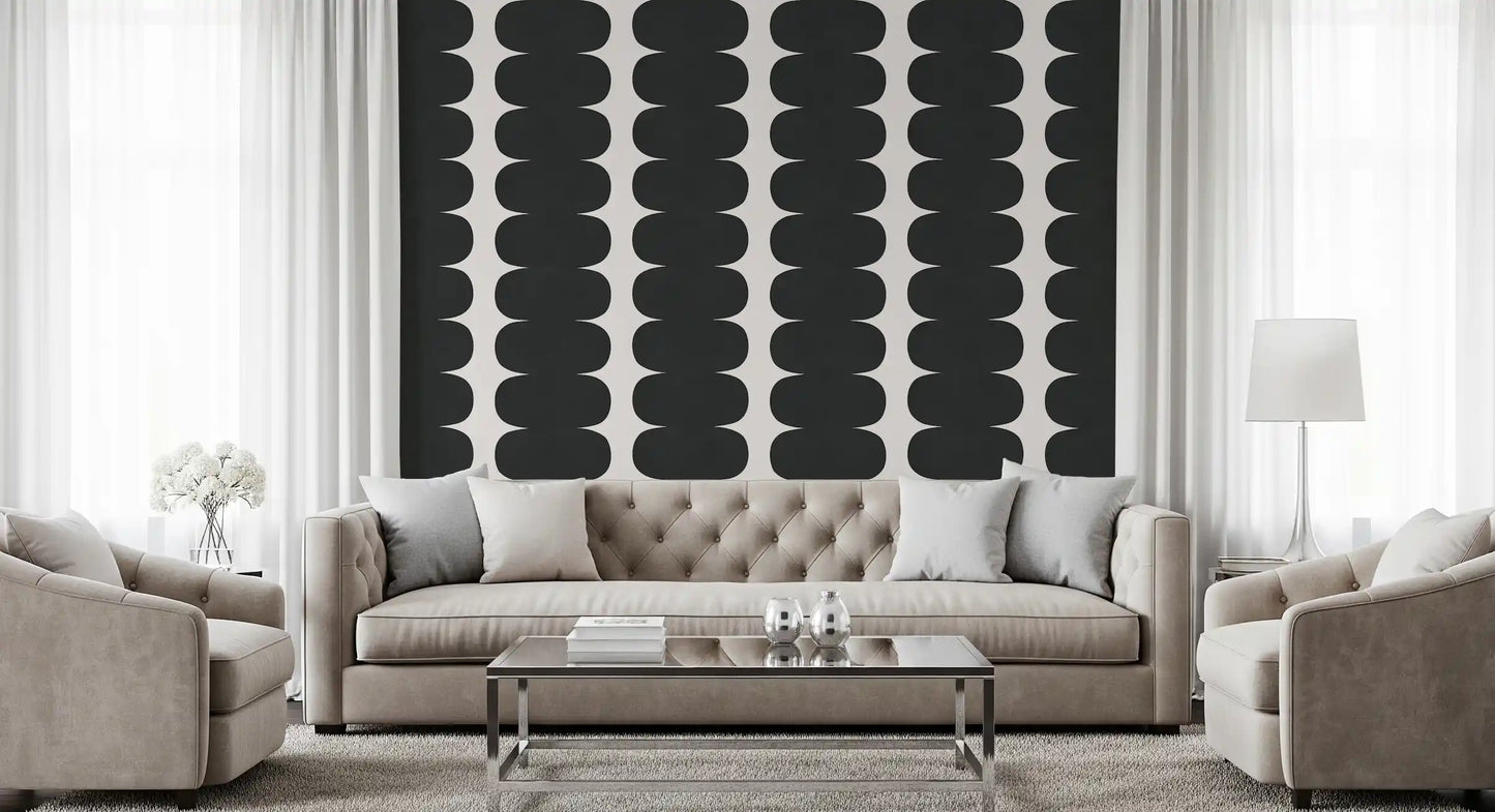 Geometric grey columns mural pattern designed for home interior wall., GD10244